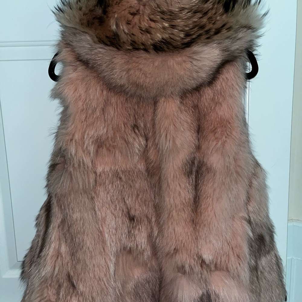 SAM. Women's Blush Pink Fox Fur Vest Size XS - Picture 2 of 5